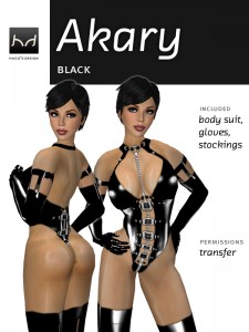 Akary latex body with buckles and chains